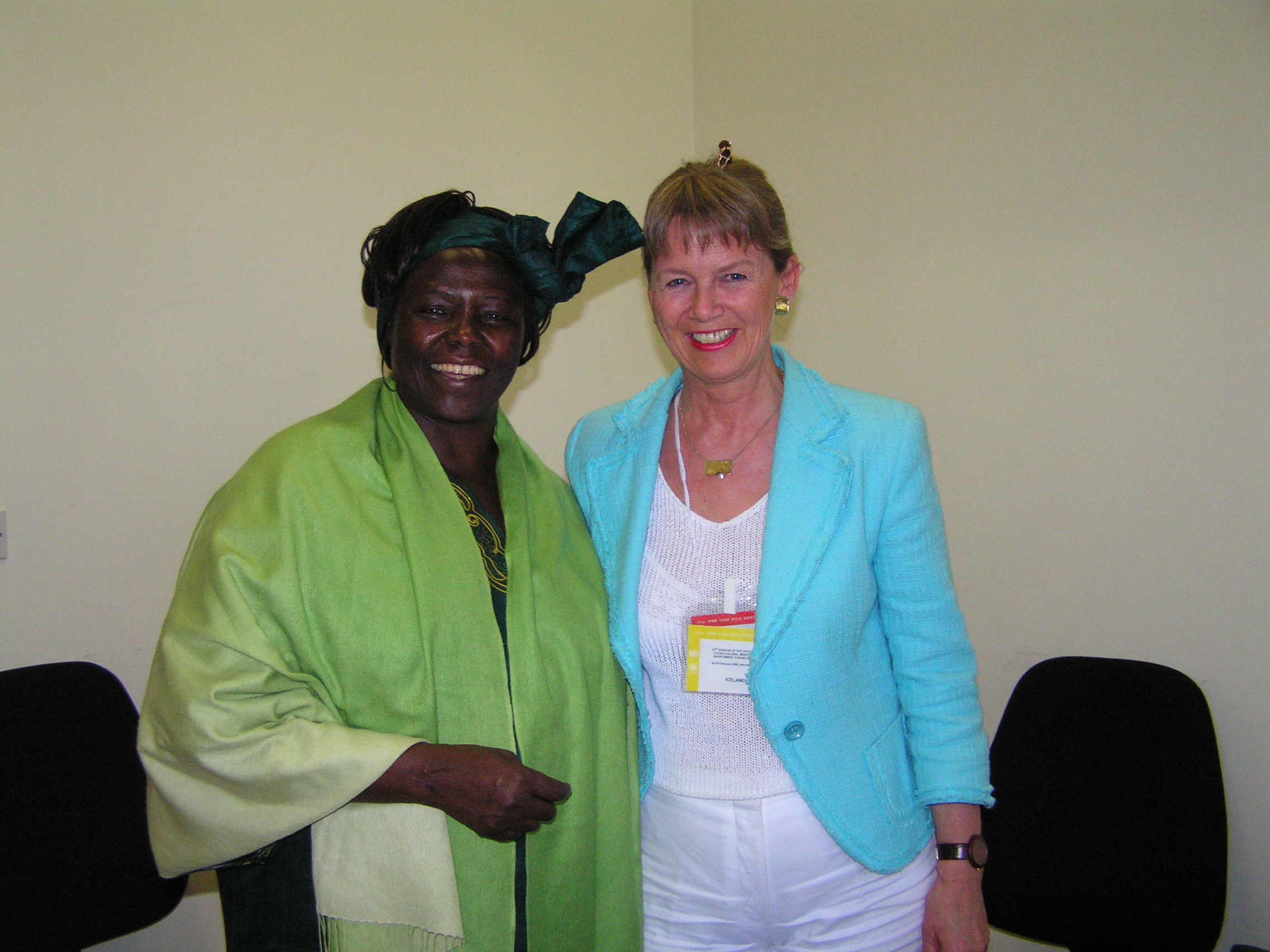 Dr. Wangari Maathai og Sigríður Anna Þórðardóttir