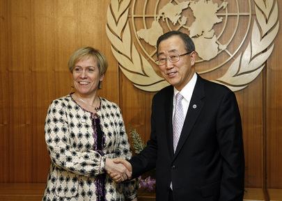Ban Ki-moon og Ingibjörg Sólrún Gísladóttir